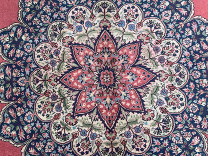 Vintage Area Rug 8x12: Medium Pile Red Wool, Hand Woven