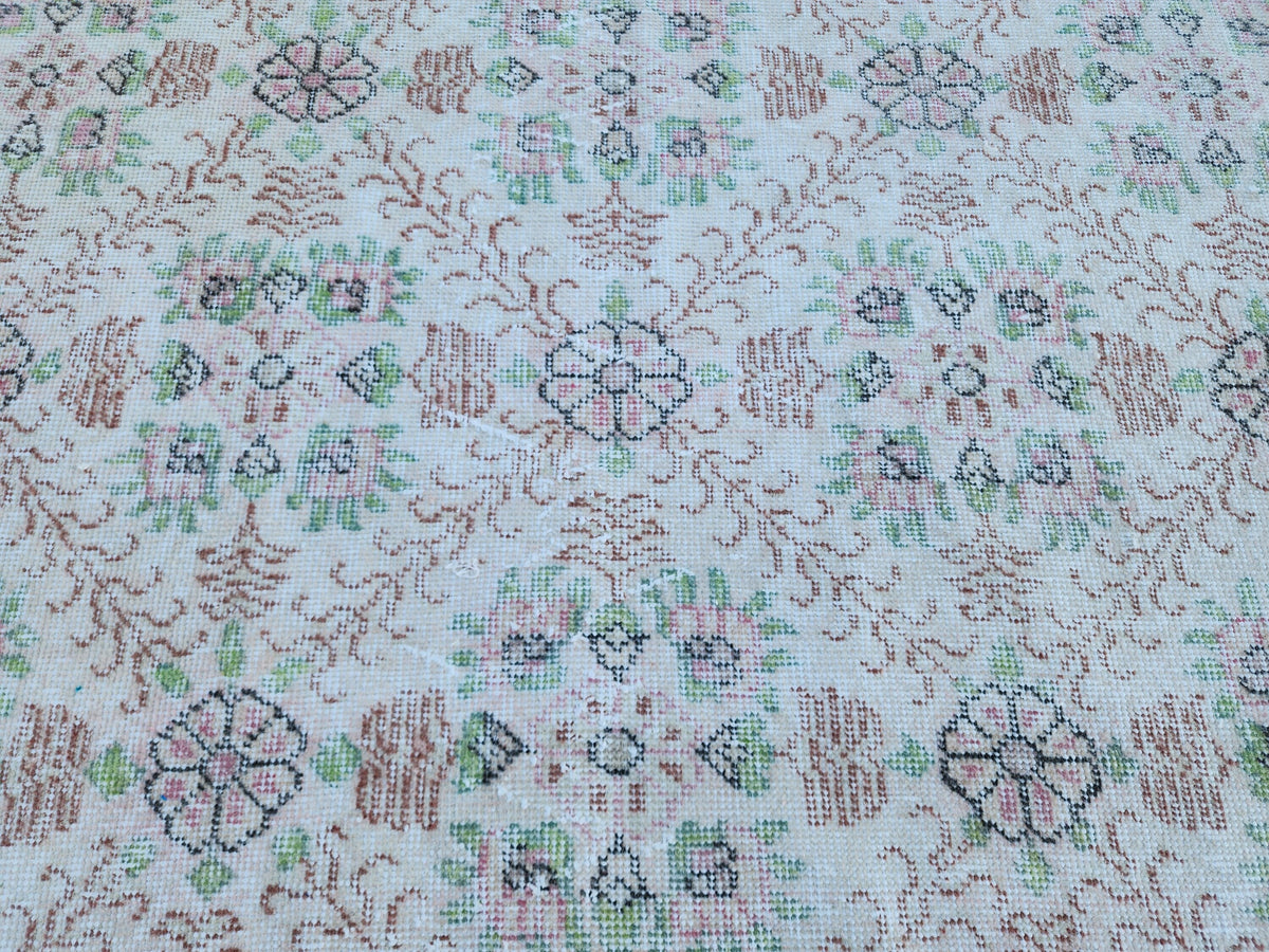 3x6 Hand Made Rug, Kitchen Small Decor, Oriental Boho Carpet