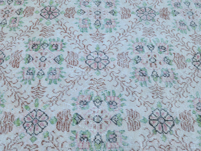 3x6 Hand Made Rug, Kitchen Small Decor, Oriental Boho Carpet