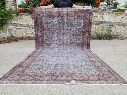 Gray Area Rug 5x9, Turkish Hand Made Carpet For Dining Room Decor, Boho Decor