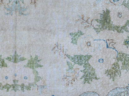 Neutral Oushak Rug 5x9: Hand-Knotted Wool Turkish Rug