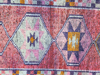 2x11 Herki Runner Rug, Turkish Hand Made Wool, Eco Friendly, Hallway Rustic Decor