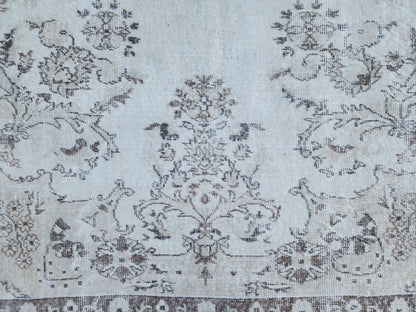 7x10 Vintage Oushak Rug: Hand-Knotted Wool, Beige Traditional Rug