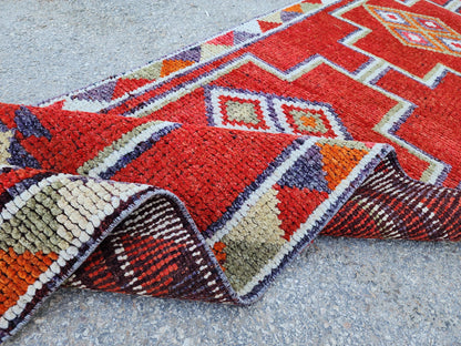 2x10 Herki Runner Rug, Hand Made Up Cycled Wool, Hallway Decor, Home Decor