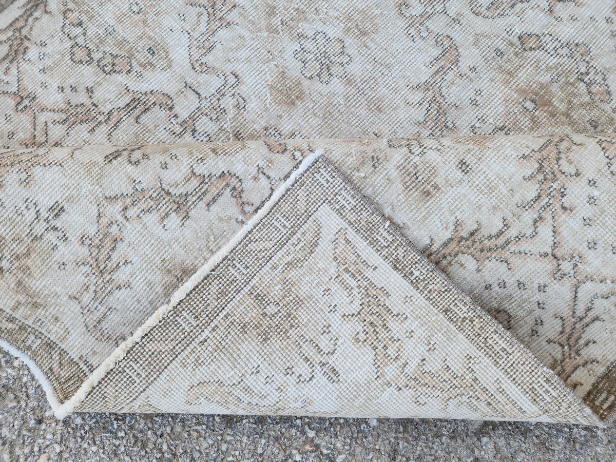 4x7 Oushak Small Rug, Neutral Turkish Hand Woven, Bohem Home Decor