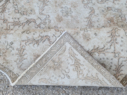 4x7 Oushak Small Rug, Neutral Turkish Hand Woven, Bohem Home Decor