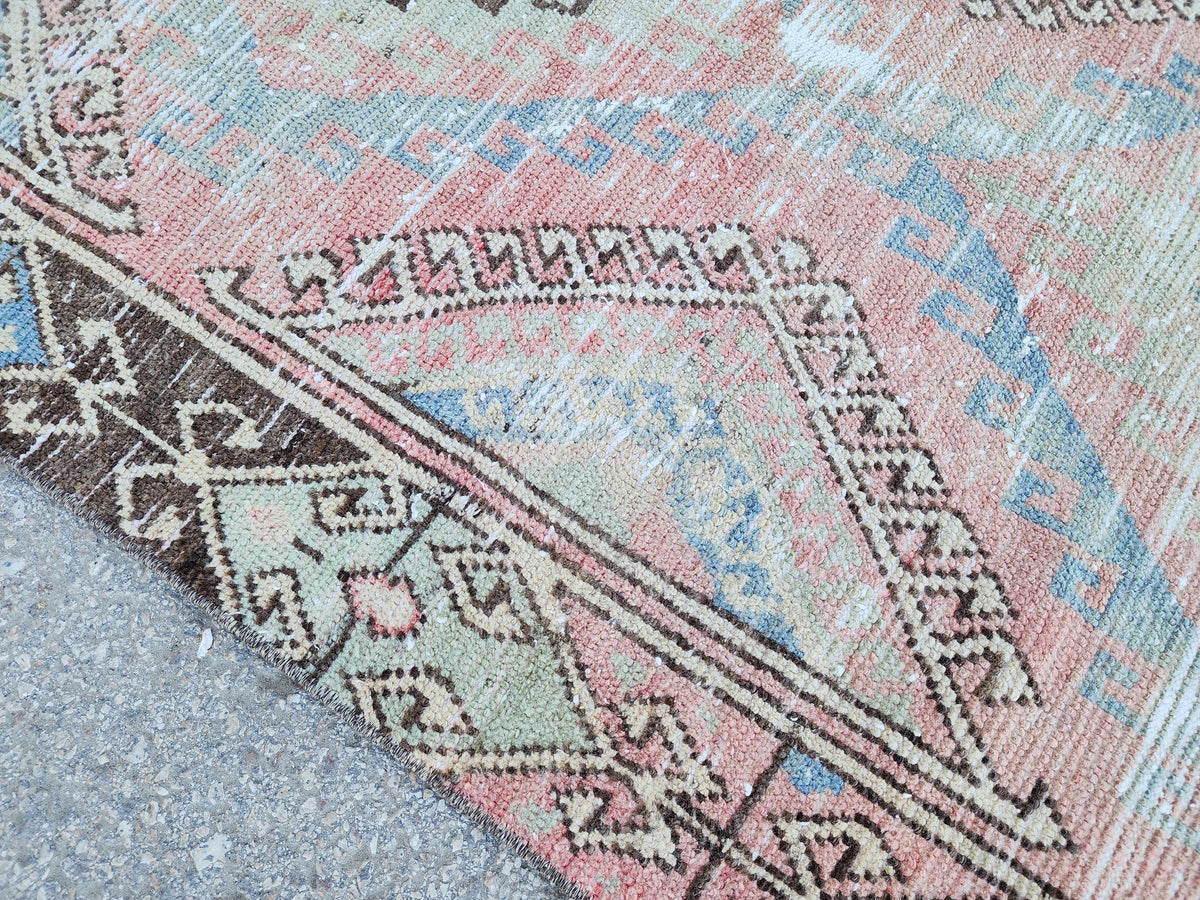 Anatolian Rug 3x7, Turkish Hand Knotted Rustic Decor, Oriental Boho Decor