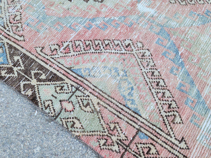 Anatolian Rug 3x7, Turkish Hand Knotted Rustic Decor, Oriental Boho Decor