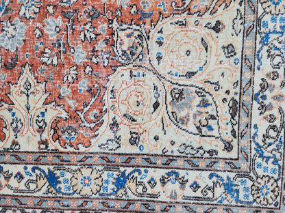 Hand Made Rug 6.6 x 9.8 ft, Turkish Hand Knotted Oushak Design Carpet, Home Decor
