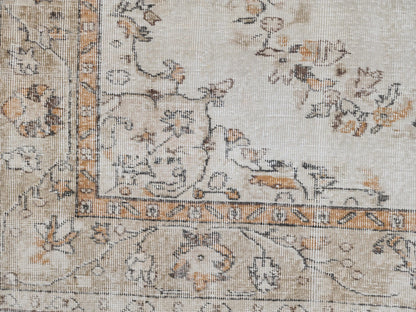 6x9 Vintage Oushak Rug: Handwoven Turkish Wool Medallion Rug