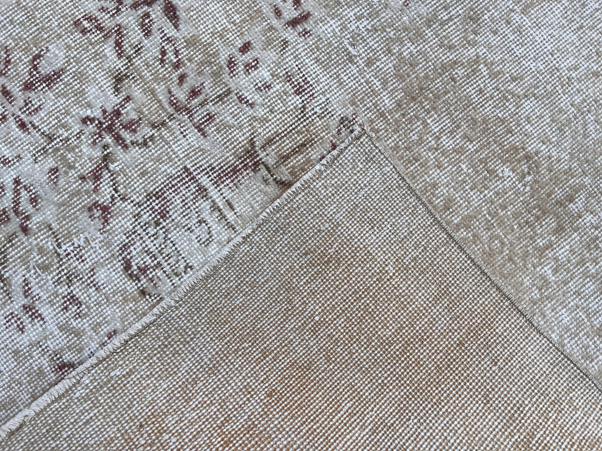 Handwoven Turkish Oushak Rug 3x6: Wool & Cotton Blend