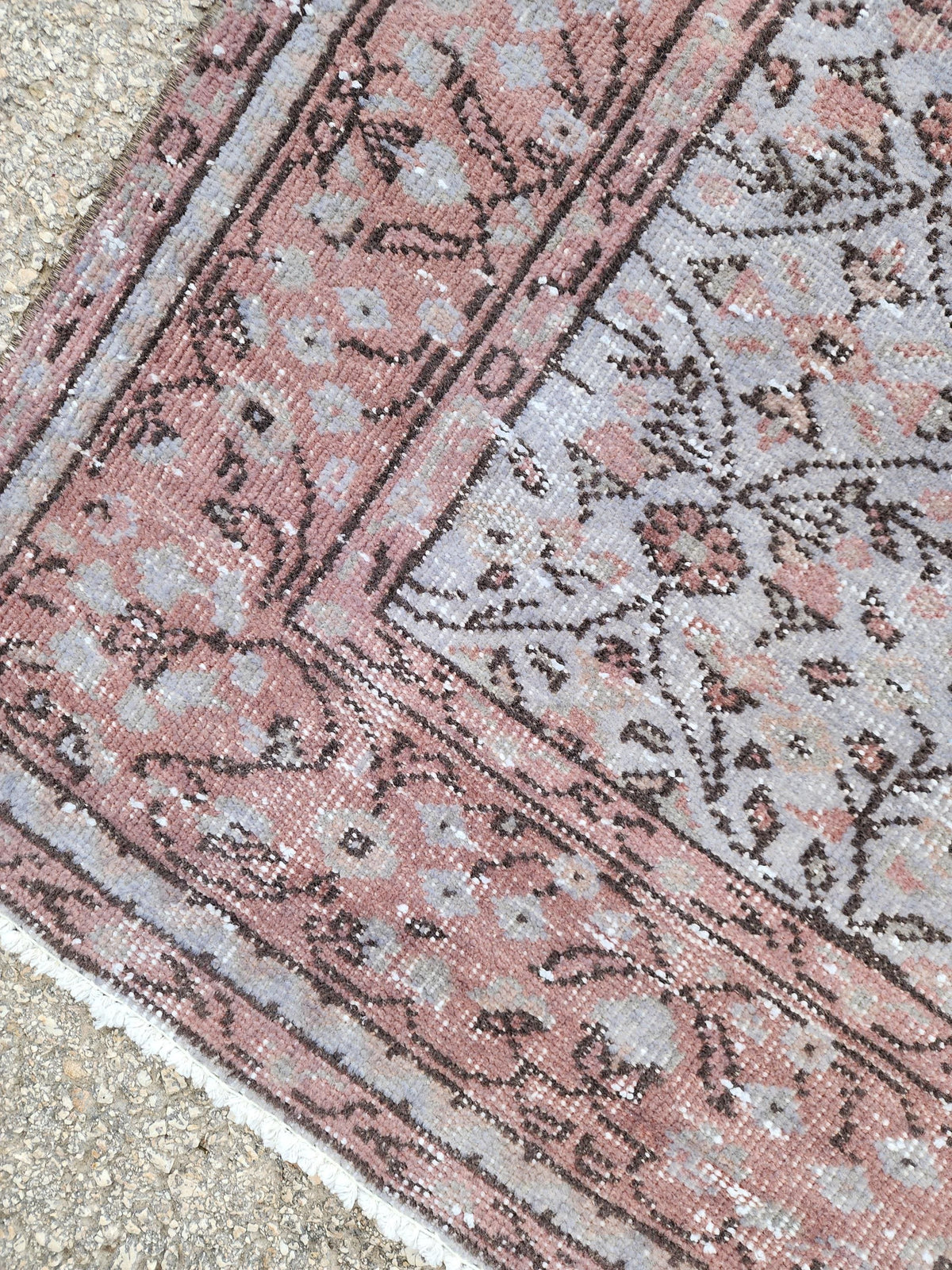 Gray Area Rug 5x9, Turkish Hand Made Carpet For Dining Room Decor, Boho Decor