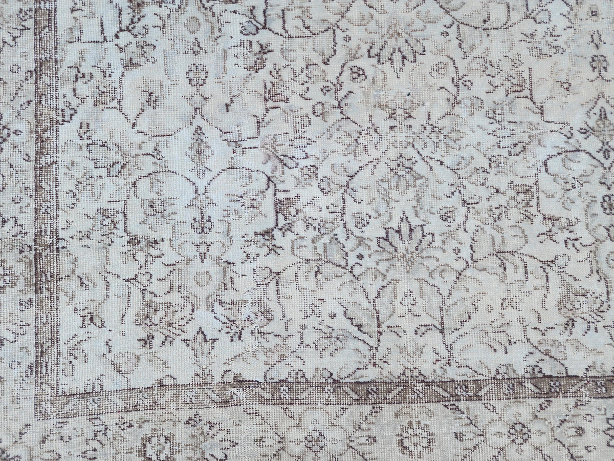 5x9 Neutral Wool Rug, Turkish Beige Hand Made, Dining Room Decor
