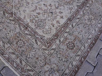 6x11 Neutral Area Rug, Turkish Wool Hand Made, Dining Room Decor