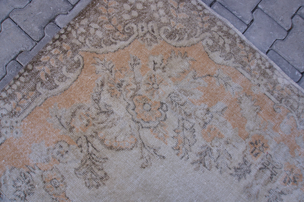 6x10 Vintage Turkish Oushak Rug: Handwoven Wool & Cotton