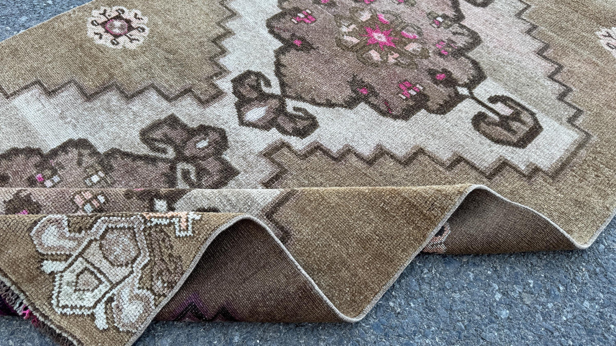 4x12 Natural Wool Runner Rug, Hand Made Rustic Decor, Up Cycled Wool