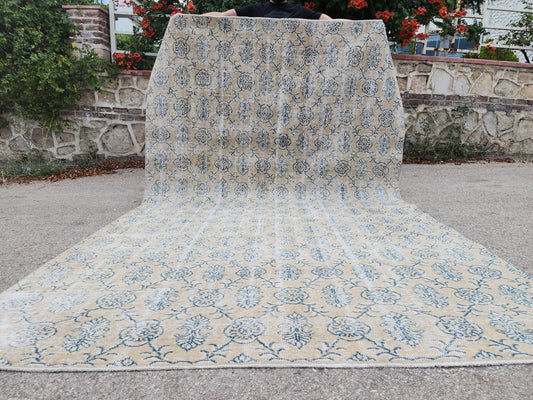 Dining Room Rug 6x11 ft, Turkish Vintage Hand Made Carpet, Bohemian Home Farmhouse Decor