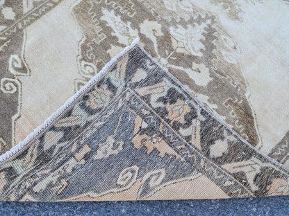 Turkish Runner Rug 4x11.7 ft, Malatya Hand Knotted Up Cycled Wool, Eco Friendly