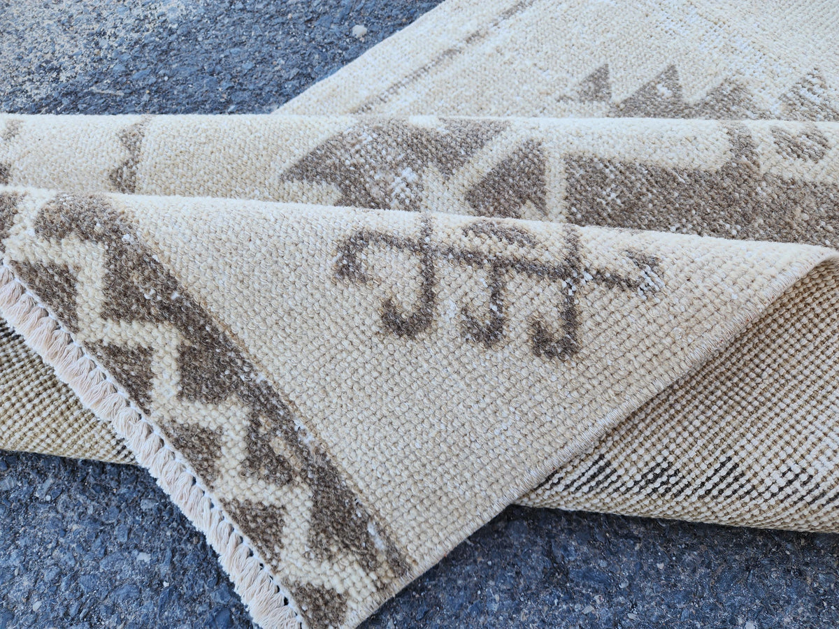 Neutral Runner Rug 2.7x12.7 ft, Oriental Living Room Decor, Hallway Boho Decor, Gift For Mom