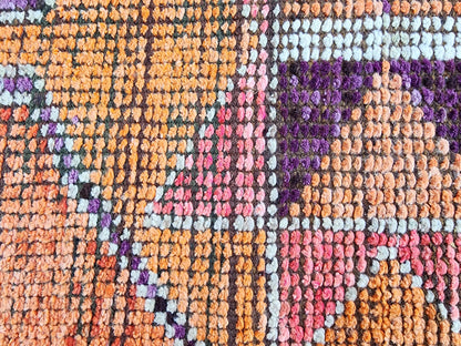 3x10 Herki Runner Rug, Hand Knotted Up Cycled Wool, Home Decor, Kitchen Decor