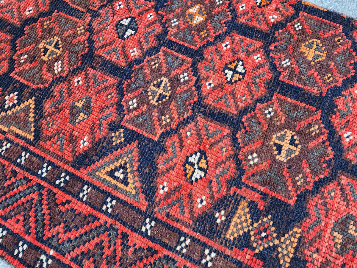 3x9 Boho Herki Runner Rug, Kitchen Decor, Living Room Decor, Hand Made Wool, Kitchen Decor