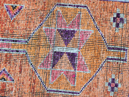 3x10 Herki Runner Rug, Hand Knotted Up Cycled Wool, Home Decor, Kitchen Decor