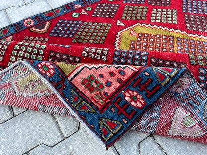 4x6 Vintage Oushak Rug: Handmade Turkish Small Rug