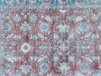 Handwoven Turkish Oushak Rug 5x8: Wool & Cotton Antique Style