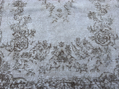 Handwoven Turkish Oushak Rug 4x7: Wool & Cotton Bohemian Rug