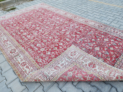 6x10 Turkish Rug, Oushak Design Hand Made, Boho Dining Room Decor