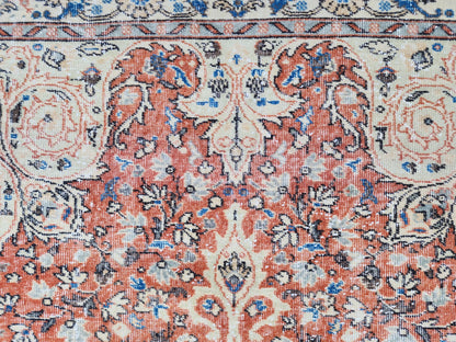 Hand Made Rug 6.6 x 9.8 ft, Turkish Hand Knotted Oushak Design Carpet, Home Decor