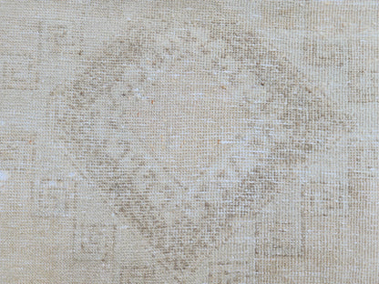 3x8 Neutral Wool Rug, Malatya Hand Made Runner, Rustic Home Decor