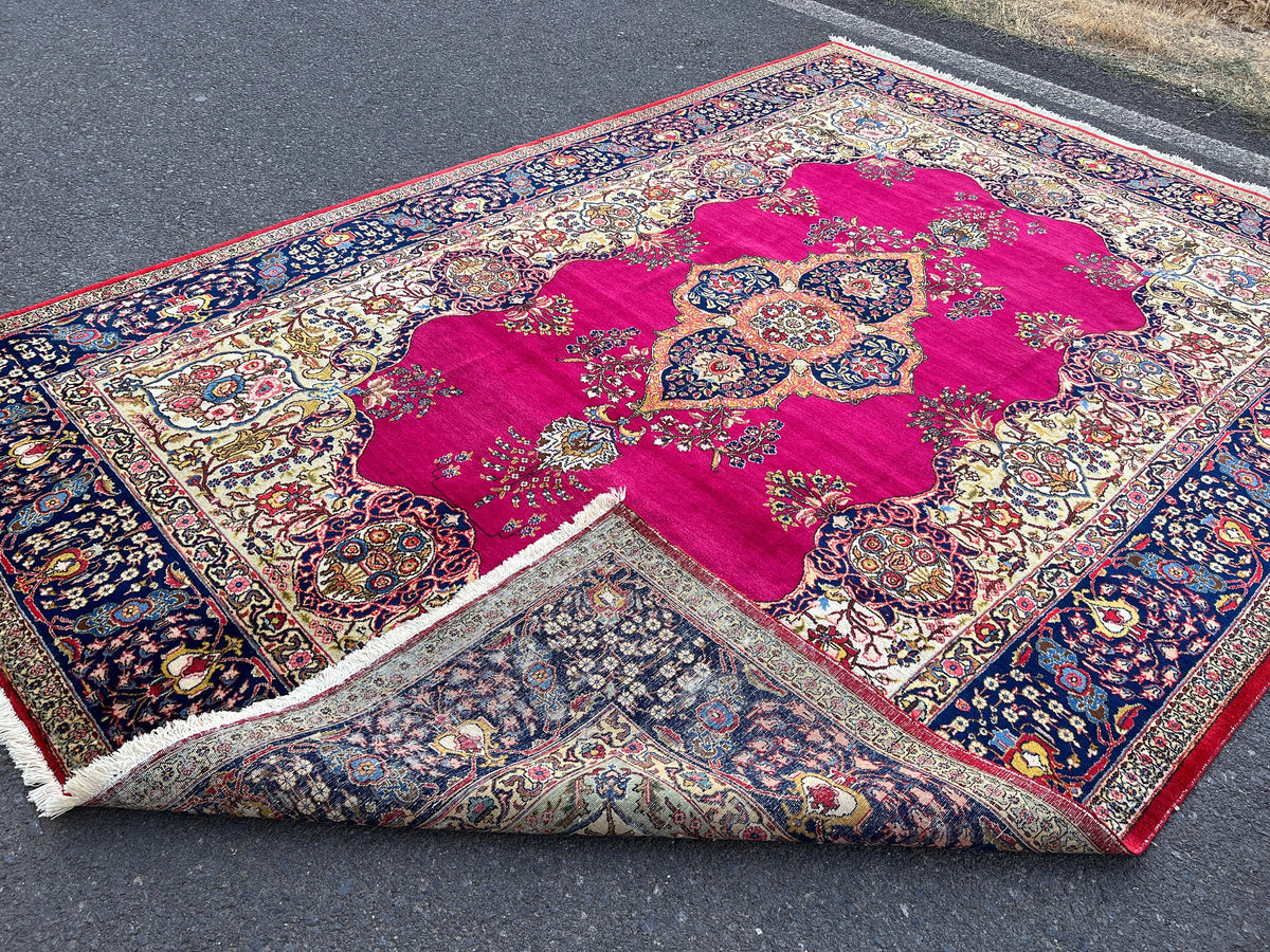 8×11 Vintage Wool Rug, Hand Knotted, Natural Oriental Traditional Kayseri Carpet