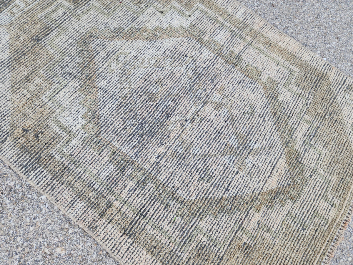 Handmade Turkish Runner Rug 2x10: Rustic Bohemian Decor