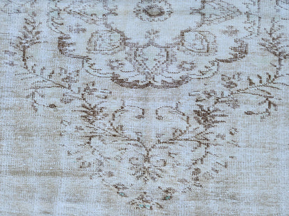 6x9 Vintage Rug, Turkish Hand Made, Oushak Medallion Design, Eco Friendly