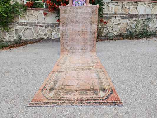 2x8 Vintage Runner Rug, Hand Knotted Wool Decor, Bohemian Rustic Decor