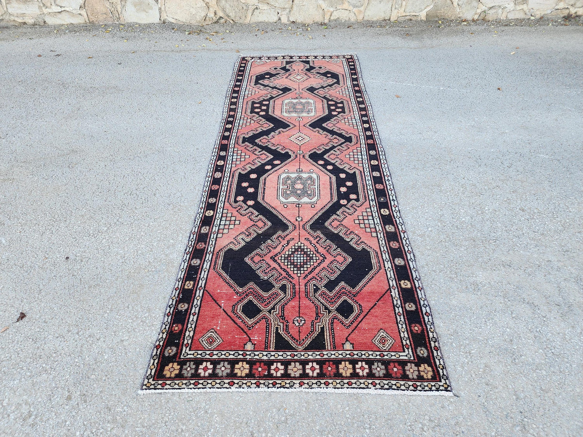 3x9 Hallway Runner Rug: Hand Knotted, Rustic Decor