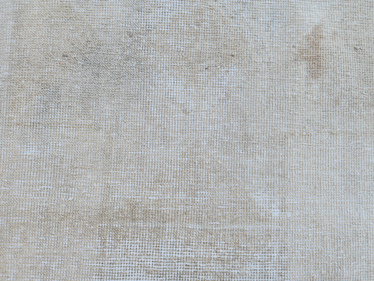 Hand Made Runner Rug 2.7 x 11.4 ft, Turkish Neutral Muted Wool Runner, Kitchen Runner