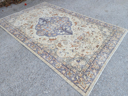 5x8 Dining Room Rug, Turkish Hans Made Oushak Design, Bohemian Hand Knotted Decor