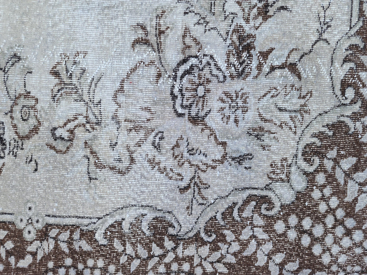 Gray Hand Made Rug 6x9, Oushak Turkish Area Carpet, Living Room Decor