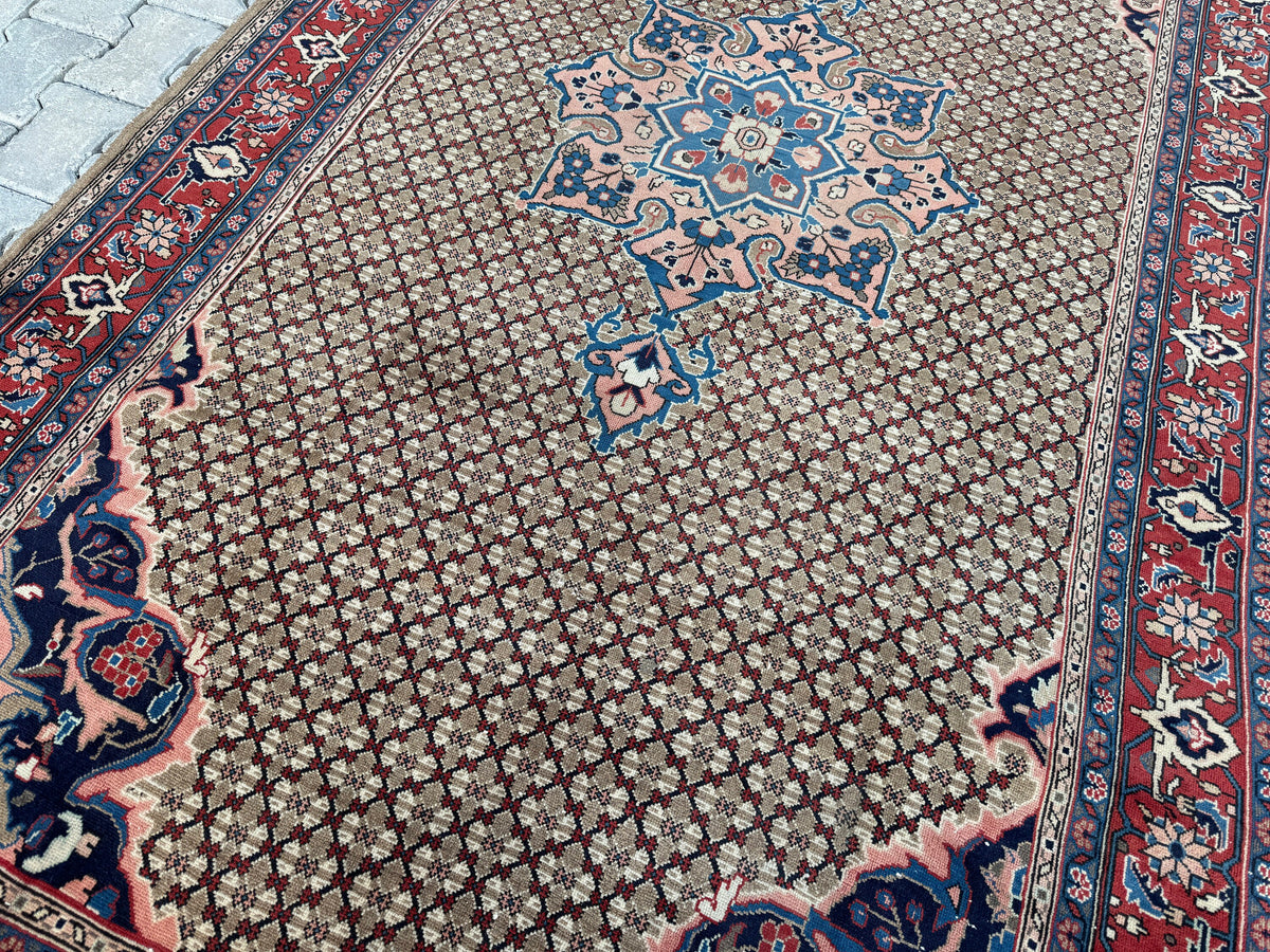 Antique Persian Rug 5x9: Hand-Knotted Wool Carpet, Boho Home Decor