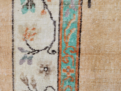 Oushak Rug 7x10, Hand Knotted Turkish Wool Carpet, Living Room Rustic Decor