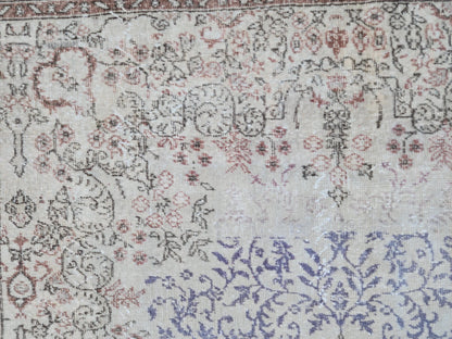 6x9 Oushak Neutral Rug: Hand Knotted Wool, Bohemian Home Decor