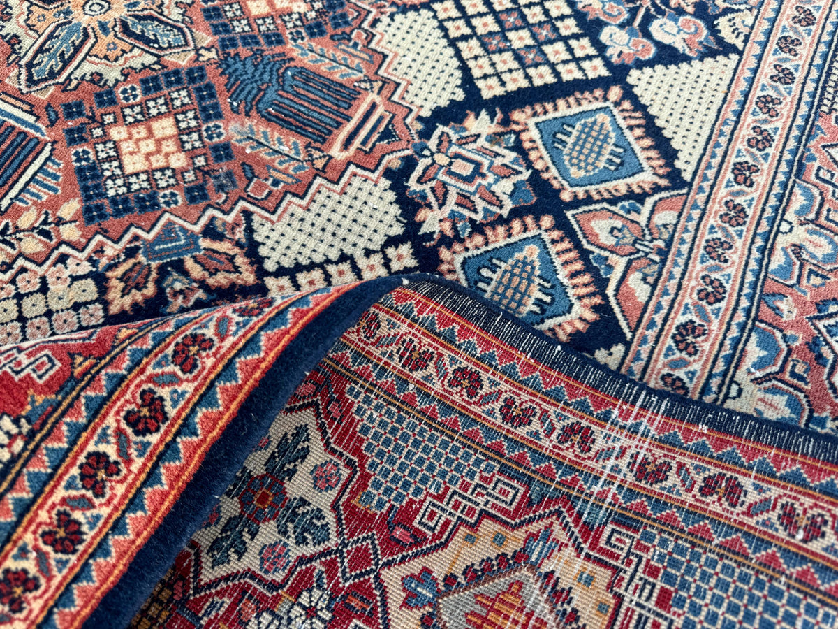5x7 Antique Turkish Wool Rug: Handcrafted Bohemian Area Rug