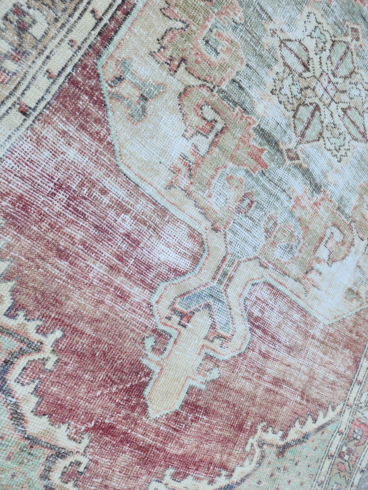 4x7 Vintage Boho Area Rug, Rustic Hand Knotted Up Cycled Wool, Eco Friendly, Turkish Hand Made