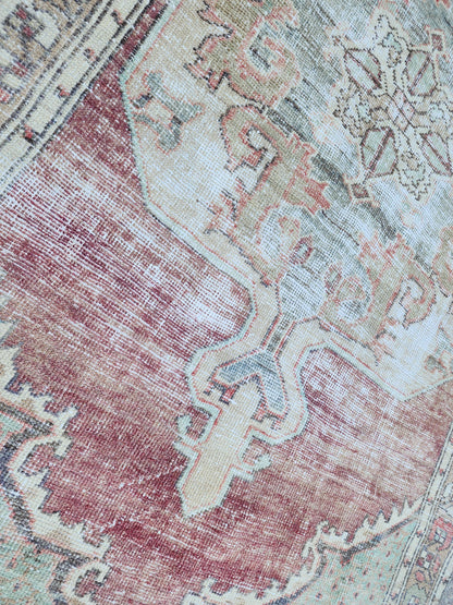 4x7 Vintage Boho Area Rug, Rustic Hand Knotted Up Cycled Wool, Eco Friendly, Turkish Hand Made