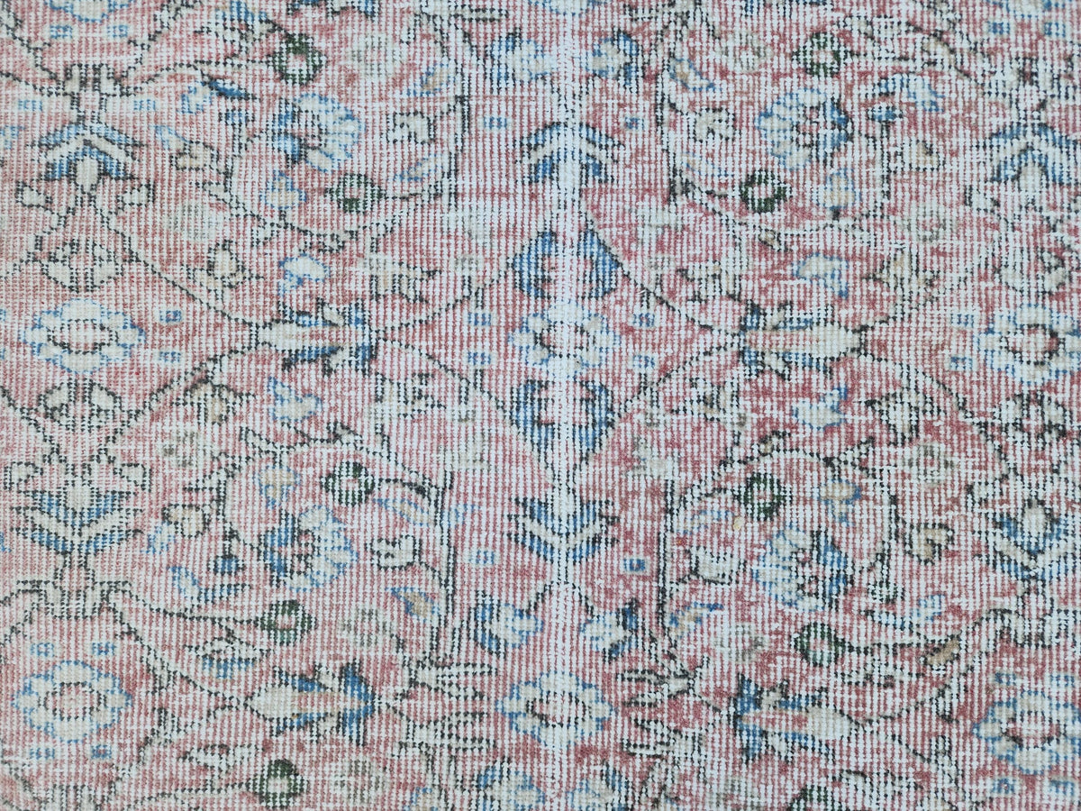 7x10 Neutral Area Rug, Dining Room Decor, Faded Red Rustic Design