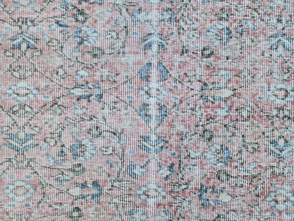 7x10 Neutral Area Rug, Dining Room Decor, Faded Red Rustic Design