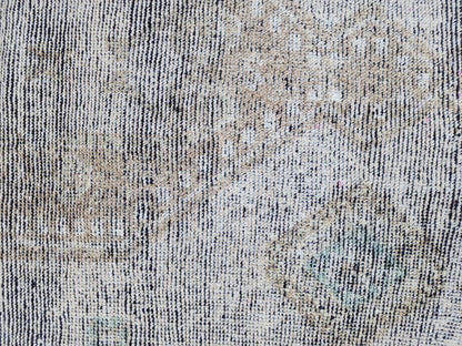 Turkish Wool Runner Rug 3x11: Gray Rustic Farmhouse Decor