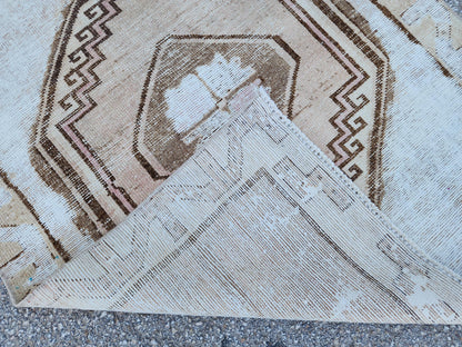 Neutral Runner Rug 3x13: Neutral Boho Hallway Decor, Up Cycled Wool